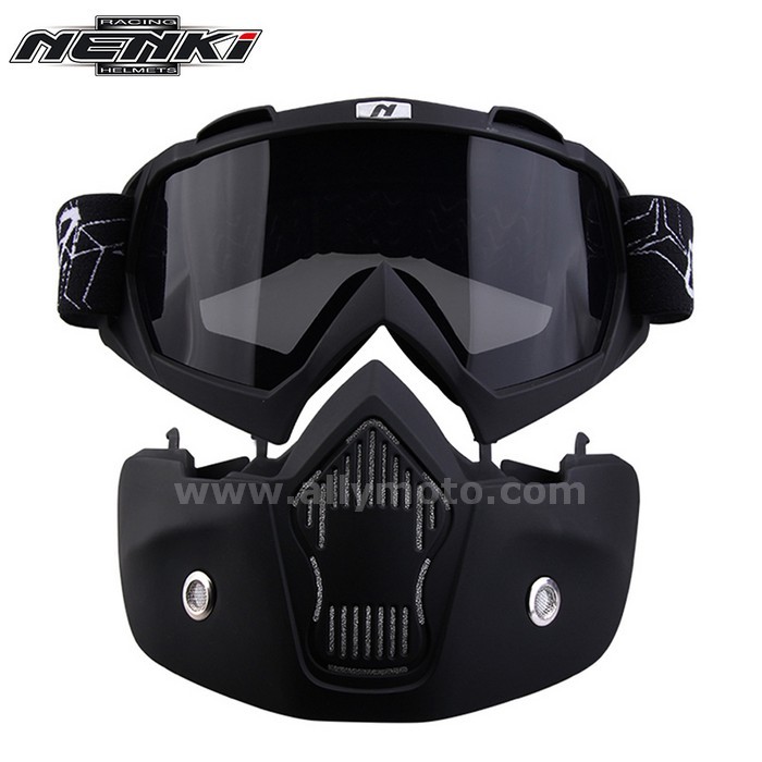129 Nenki Open Face Helmets Vintage Style Motorbike Cruiser Touring Chopper Street Scooter Helmet Dot Whit Goggles Mask@3